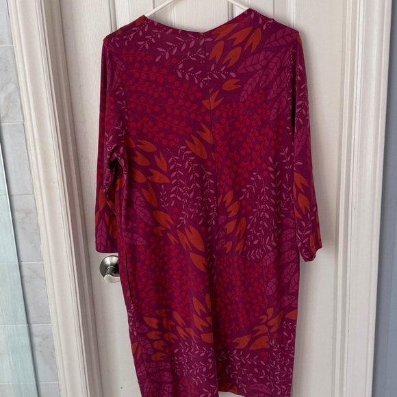 Gudrun Sjoden pink v-neck dress Sz Medium with pockets - Picture 6 of 7